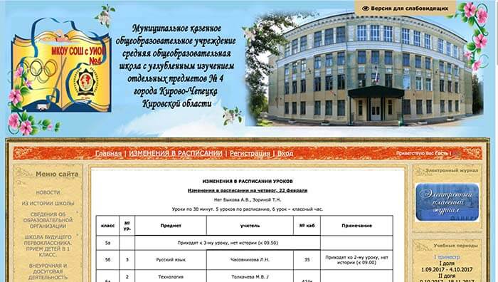 электронный журнал 4 школа кирово чепецк